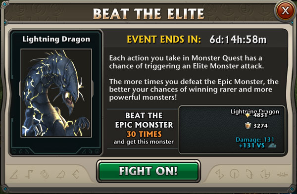 Boss Event : Lightning Dragon Epic Monster